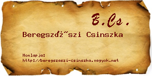 Beregszászi Csinszka névjegykártya